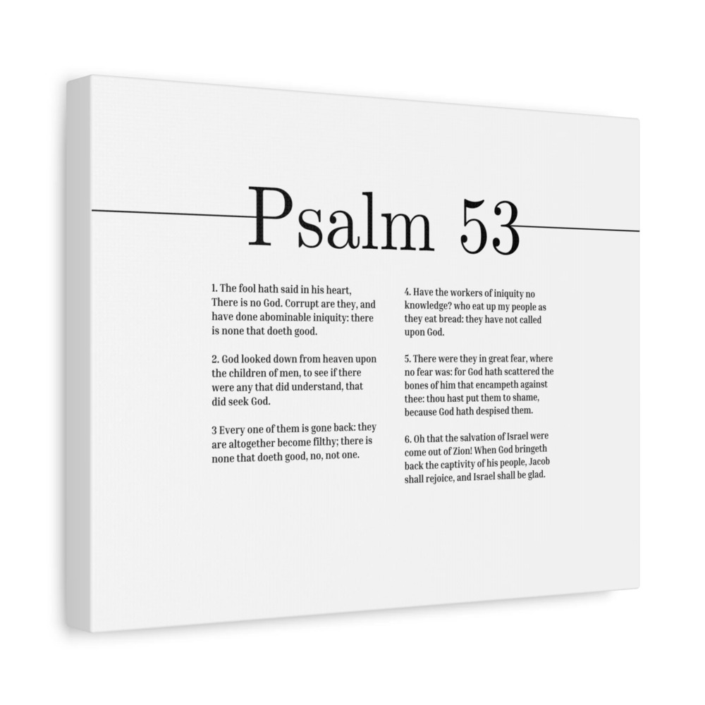 Scripture Canvas God Looked Down From Heaven Psalm 53 Christian Wall Art Bible